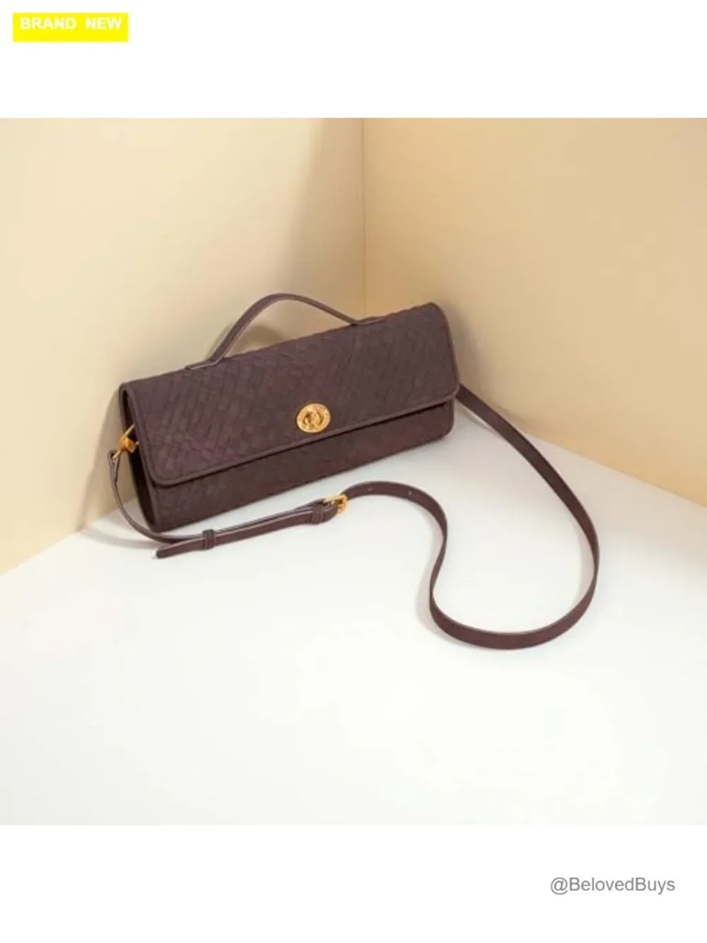 Woven Hobo Satchel - Soft Faux Suede Evening Handbag Crossbody Clutch Purse